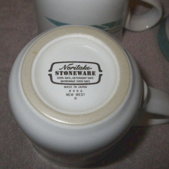 VTG Set Of 4 Noritake NEW WEST Stoneware MUGS Cups 8696 DISCONTINUED Japan LOT - Picture 8 of 8